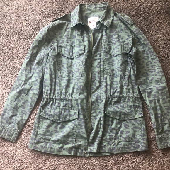 Green leopard print cargo jacket - Picture 1 of 4